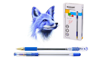 Ручка шариковая "GOLD" синяя 0,5мм Mazari М-5739-70