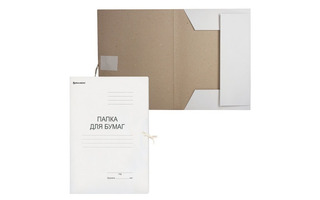 Папка для бумаг с завязками 280 г/м2 BRAUBERG 122292