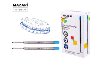 Стержни объемные 99мм 0,7мм синий металл на масляной основе Mazari М-7945-70