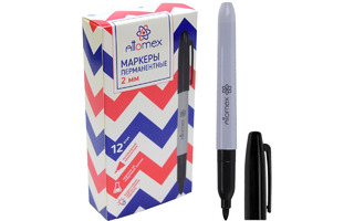 Маркер "deVente.Attomex" черный пулевидный 2мм 5043416