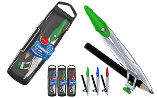 Циркуль "KEYROAD" 125мм металл. с карандашом в пласт.футляре KR972954