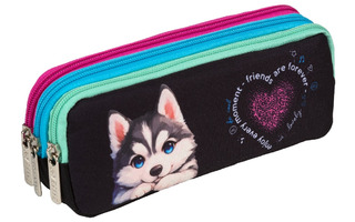 Пенал косметичка "deVENTE.Cute Husky" 21*8,5*5,5см 3 отд на молнии 7023538