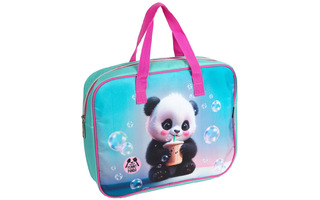 Папка для тетрадей А4 "DeVente.Yummy Panda" ткань 1отд 8см молния с ручками 8056523