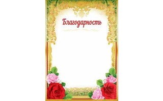 Благодарность фольга 200 г/м2 Ш-12632