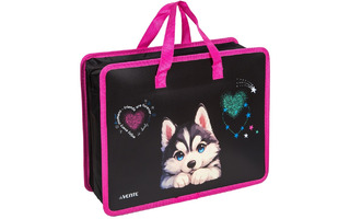 Папка для тетрадей А4 "DeVente.Cute Husky" 400мкм 1отд 10см молния с ручками 8057517