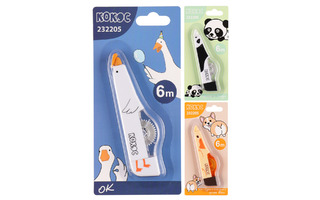 Корректирующая лента "Животные" 6м*5мм ассорти 232205 Кокос