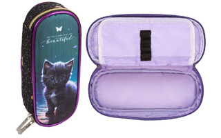 Пенал объемный "deVENTE.Beautiful Cat" 21*8*5см с откидной планкой на молнии 7023507