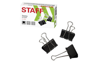 Зажим канц  41мм "STAFF.Everyday" черные 224609