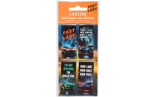 Закладки- магниты  "deVente.Fast Or Last" 2,5*5,6см асссорти (цена за набор 4шт) 8065503
