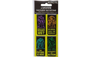 Закладки- магниты  "deVente.Robotic" 2,5*5,6см асссорти (цена за набор 4шт) 8065505