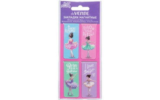 Закладки- магниты  "deVente.Ballet Academy" 2,5*5,6см асссорти (цена за набор 4шт) 8065501