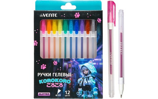 Набор 12 гелевых ручек "deVente.Korokoro" с блестками 1мм 5051534