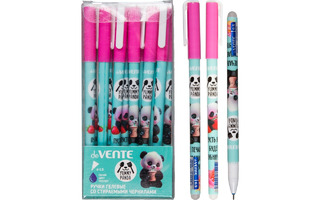 Ручка Пиши-стирай гелевая "deVente.Yummy Panda" синяя 0,5мм с ластиком 5051526