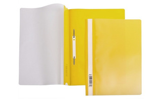 Скоросшиватель пласт А4 Hatber 180 мкм желтый AS4_00105