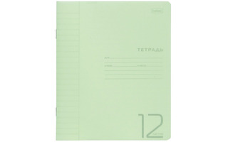 Тетрадь 12л  "Пластиковая обл.Зеленая" линия 65г/кв.м 12Т5В2 083408 Хатбер