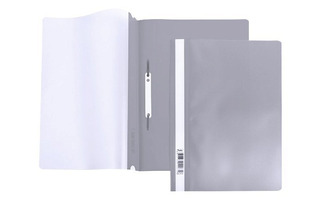 Скоросшиватель пласт А4 Hatber 180 мкм серый AS4_00108