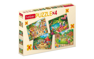 Пазлы Хатбер    8-12-15-20эл "Мышиные забавы" 4картинки в 1коробке ПЗ5_34768