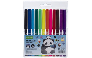 Фломастеры 12цв "Плюшевые панды" FP_088349 Hatber