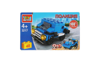 Конструктор пласт "Полиция.Джип" 48дет 2в1 324491 3217-LB (968)  Город мастеров