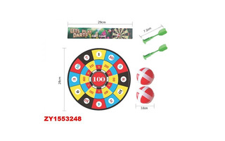 Дартс "Lets play" d=28см на липучках 2дротика, 3 шарика ZY1553248 389429