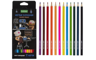 Карандаши 12 цв "Кофейные коты" CS_091071 Хатбер