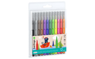 Фломастеры 12цв "Жил-был кот" смываемые вент.колп Berlingo WP00612