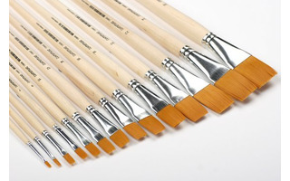 Кисть синтетика № 4 плоская длинная ручка 139682 Сонет