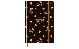 Ежедневник А5  136л "Flowery.Black" н/датир. тв. пер  DuА5_64362 BG