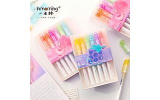 Набор текстовыделителей  6шт "Inmorning.Fruity" с блестками 2-5 мм YML-07102B