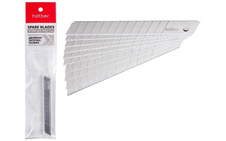 Лезвия для канцелярских ножей  9мм "Hatber" 10шт UK_060168