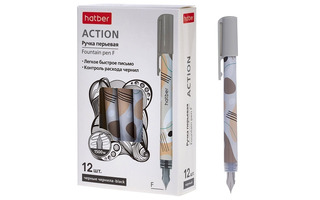 Ручка перьевая "Hatber.ACTION" перо тонкое F черная FP_085079