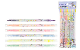 Набор текстовыделителей  6шт "Basir.Единорог" двухстор. флуоресц. 892-1