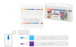 Набор маркеров акриловых  36шт "Basir" 2/4мм МС-7151-36