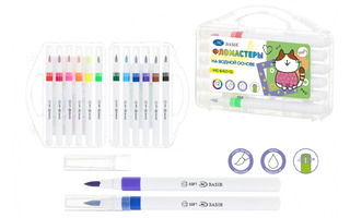 Фломастеры 12цв "Basir.Кошки" с кистью на водной основе МС-6421-12