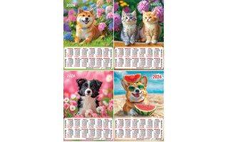 Календарь листовой А3 2026г "Животные" аЛИСа