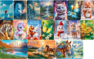 Календарь карманный "2026" ассорти код 015 Горчаков