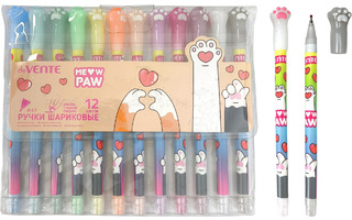 Набор 12 шариковых ручек "deVente.Meow Paw" 0,7мм 5073540