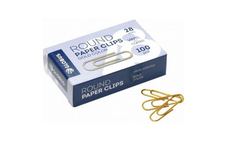 Скрепки 28мм 100шт "Глобус" золотые С28-100З