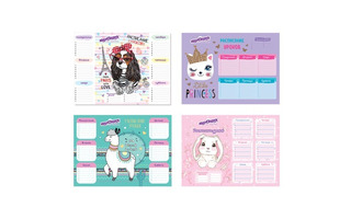 Расписание уроков А4 "Юнландия.Веселые зверята" бумага ассорти 111655