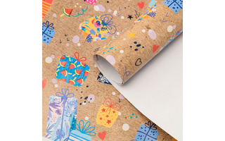 Бумага упаковочная 70*100см "Подарки"  5шт в уп (цена за 1лист) Ч450651 НЕ ВСКРЫВАТЬ