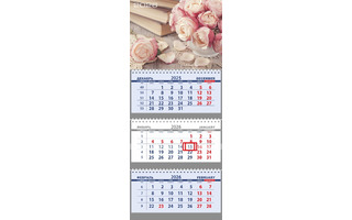 Календарь трехблочный "Attomex.Нежные розы" 295*700 2133545 deVente