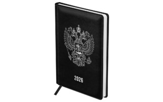 Ежедневник А5  176стр "Орел" кожзам черный датир 2026 DdА5_09309 BG