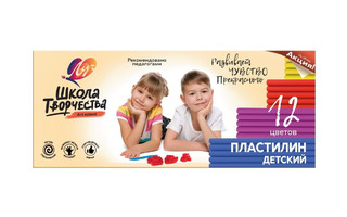 Пластилин 12 цв "Школа творчества" 300гр 29С1763-08 Луч