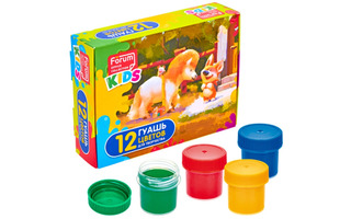 Гуашь 12 цв 25 мл "Зверята" FG-212-Z Forum 8086