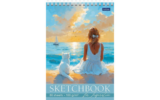 Скетчбук А5  80л "В хорошей компании" на гребне тв.обл 100г/м² 80Б5Агр_33801 092479 Хатбер