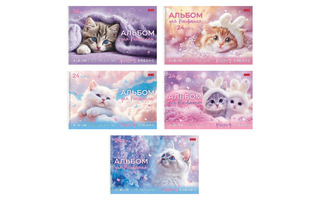 Альбом для рисования 24л "Нежные мечты" гребень пласт обложка 24А4Вгр 091533 Хатбер