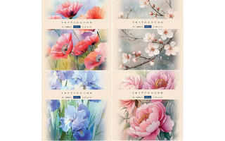 Скетчбук А5  40л "Ботаника" 100г/м² 16,5*16,5см 40Б5лА 092702 Хатбер