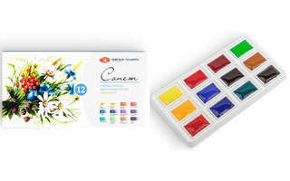 Краски худ акв 12 цв "Сонет.Ботаника" 2,5мл кюветы 35411880