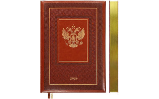 Ежедневник А5  336стр "deVENTE.Symbol" иск.кожа коричневый зол.срез датир 2026 2232623 в коробке