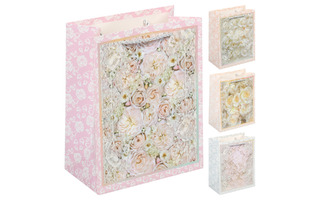 Сумка ламинированная 18*23 "Розы" блестки 210г/м² ассорти 253738